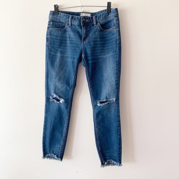 Free People Denim - Free People Distressed Crop Skinny Jeans